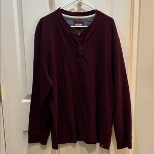 Alesbury Men's Burgundy Long Sleeve Henley